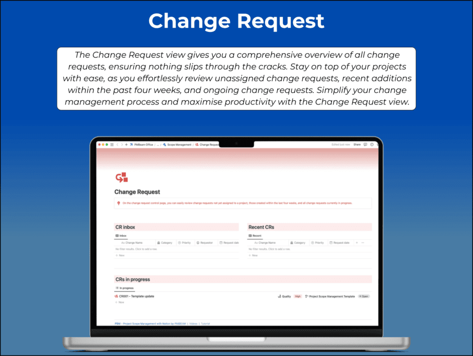 Scope Management - change requests - cover