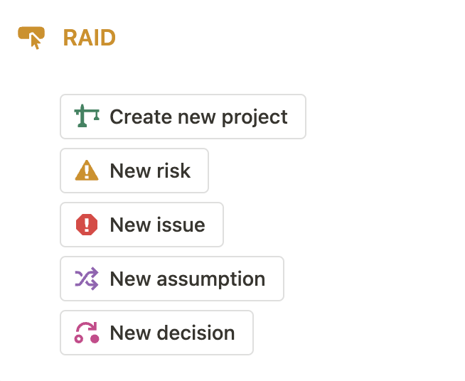 RAID Management Quick Actions - Light