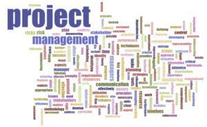 Fundamentals of Project Management - Word cloud - Color